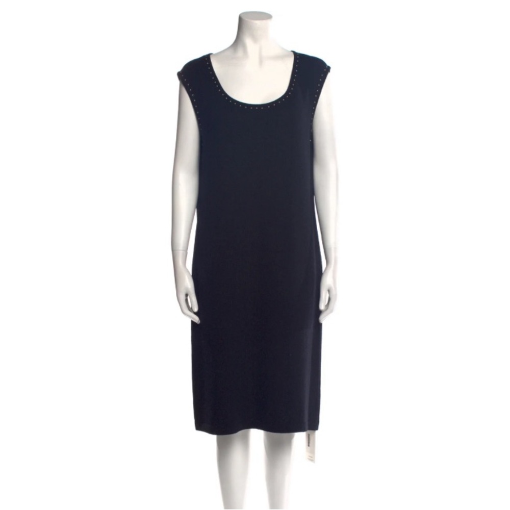 St. John Scoop Neck Knee-Length Dress size 12 black